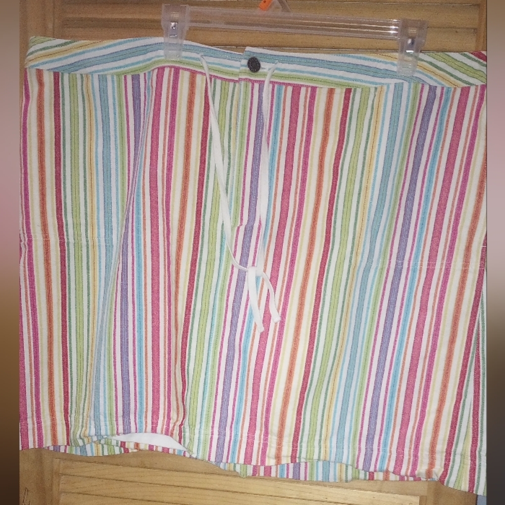 CJ Banks Multicolor Striped A-Line Skirt